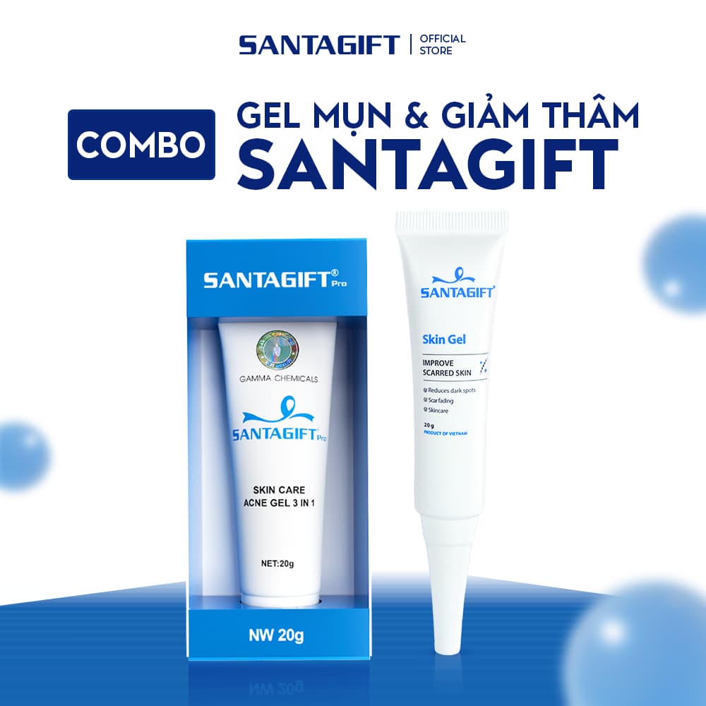 Combo Gel Hỗ Trợ Giảm Thâm Và Mụn Gamma Santagift Làm Đẹp Da - 1GGM 1SGL